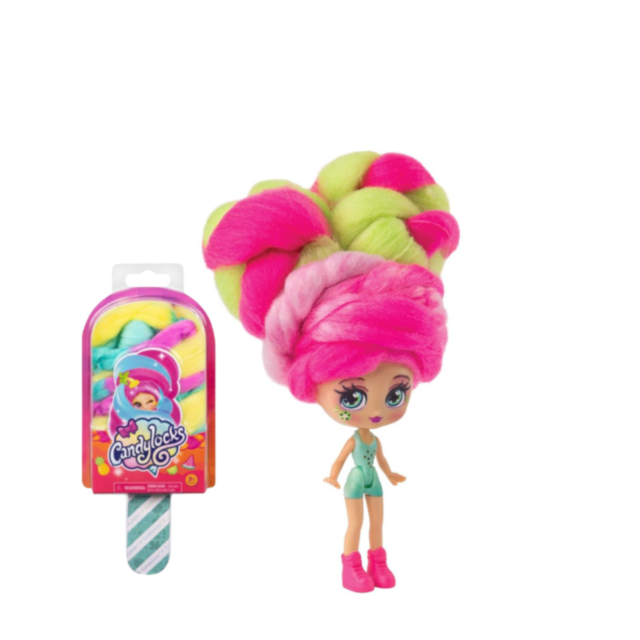 Păpușă Candylocks cu păr colorat pentru coafat – Double Bun