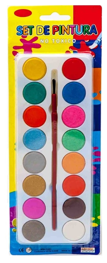 Acuarele cu Pensulă 16 culori | image