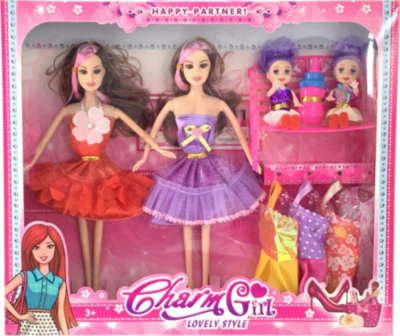Set 4 Păpuși Barbie cu 4 Ținute | image
