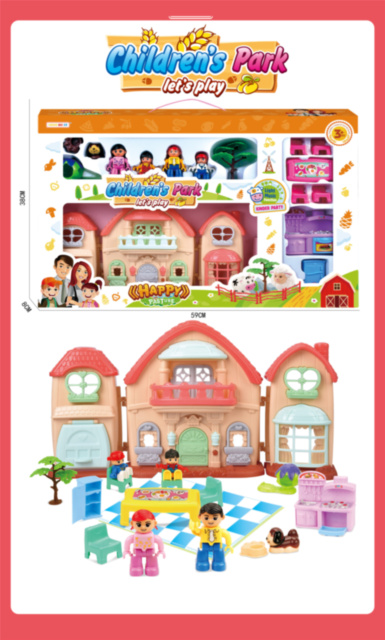 Căsuță de Păpuși cu Figurine și Mobilă