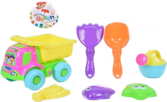 Camion cu 6 Accesorii de Nisip, 25cm