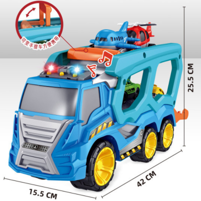 Camion Transportator cu Sunete, Lumină și Vehicule Incluse (culoare aleatorie) | image