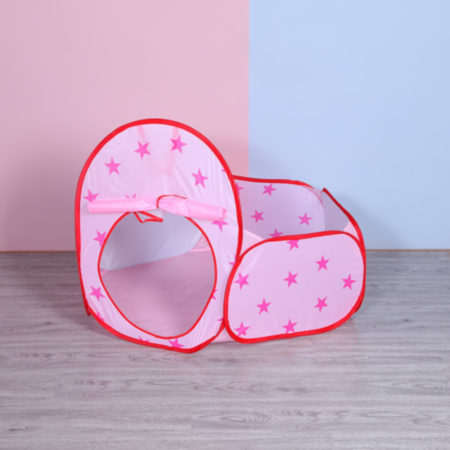 Set Cort Castel cu Tunel și Piscină de Bile, Roz, pentru Copii, Interior și Exterior