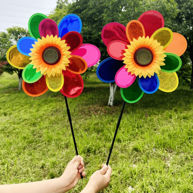 Morisca Colorată Floare cu Petale Curcubeu 73cm