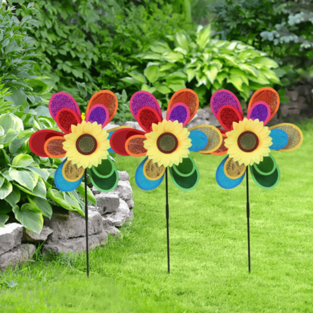 Morisca Colorată Floare cu Petale Curcubeu 73cm