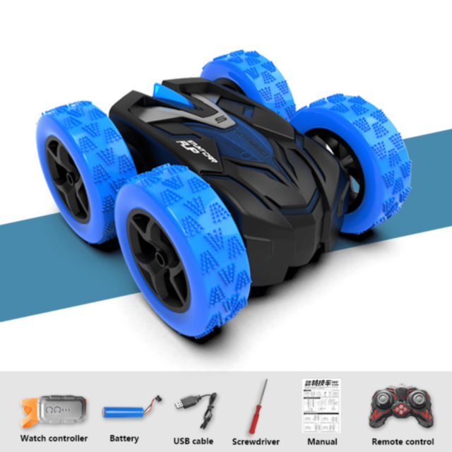 Mașinuță Stunt 360° cu Telecomandă și Ceas (culoare aleatorie)