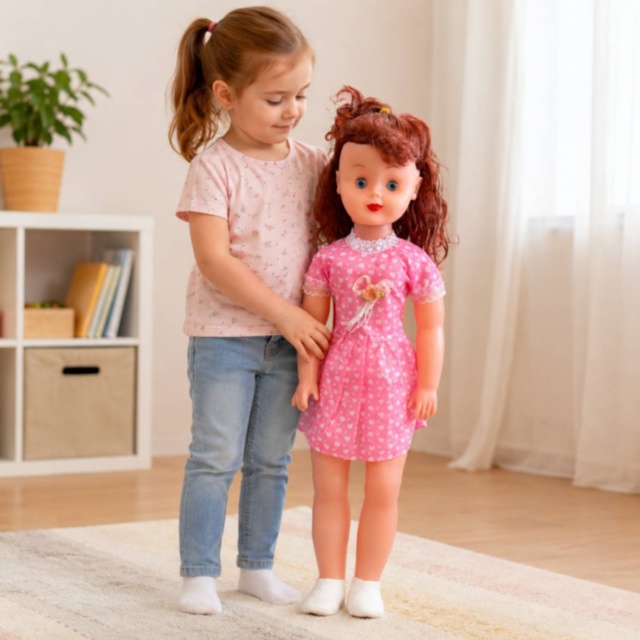 Păpușă mare muzicală 74 cm, model aleatoriu