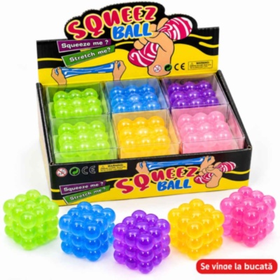 Cub squishy antistres cu biluțe moi și elastice, 12buc/set, preț pentru 1 buc. | image