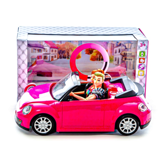 Set Barbie și Ken cu Mașină Decapotabilă, 46cm
