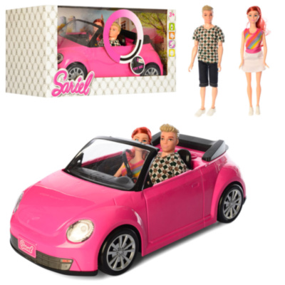Set Barbie și Ken cu Mașină Decapotabilă, 46cm | image