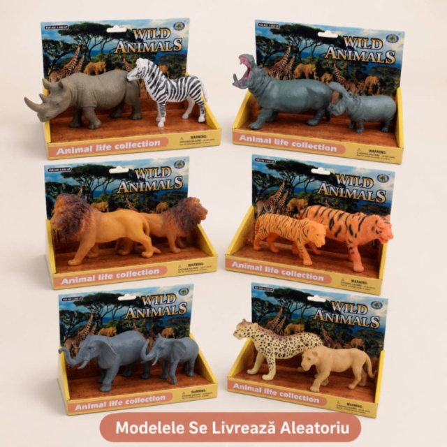 Set 2 Animale Sălbatice pentru Copii Modele Aleatorii