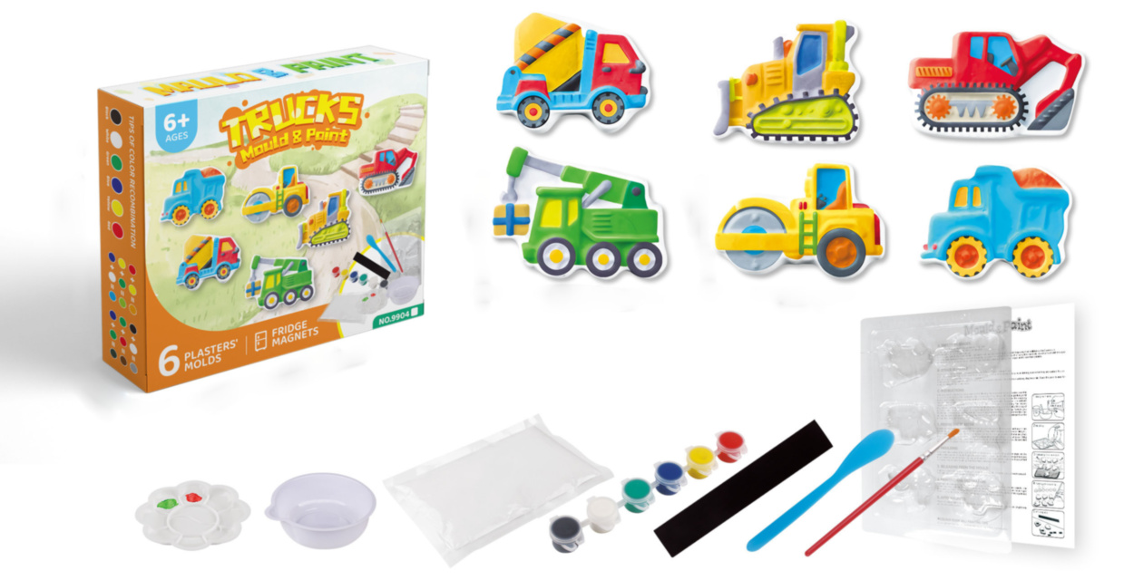 Set Vehicule Gips de Modelat și Vopsit Magneți de Frigider 