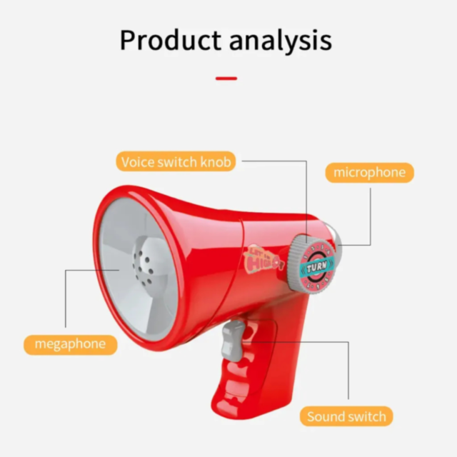 Megafon Interactiv pentru Copii cu Schimbător de Voce – 6 Efecte