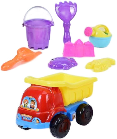 Camion cu 7 Accesorii de Nisip, 34cm | image