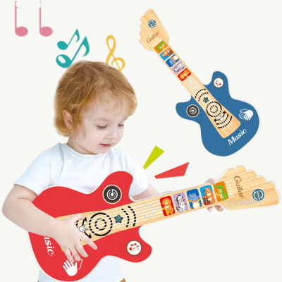 Chitară Electrică Interactivă pentru Copii cu Funcție Touch și Sunete Muzicale (culoare roșu) | image