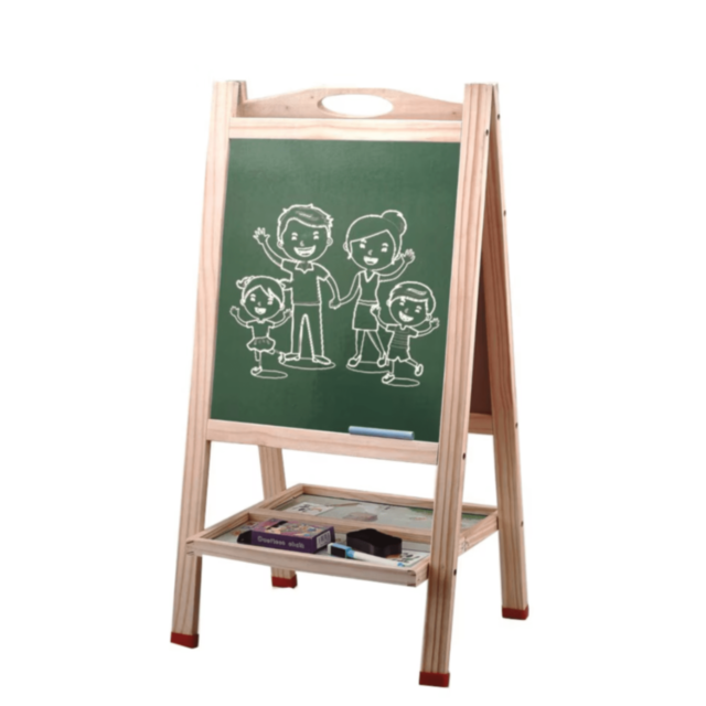 Tablă Educațională din Lemn cu Două Fețe 
