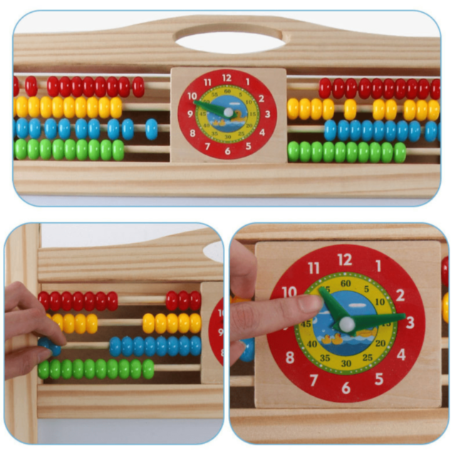 Tablă Educațională din Lemn cu Două Fețe 