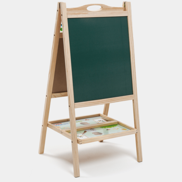 Tablă Educațională din Lemn cu Două Fețe 