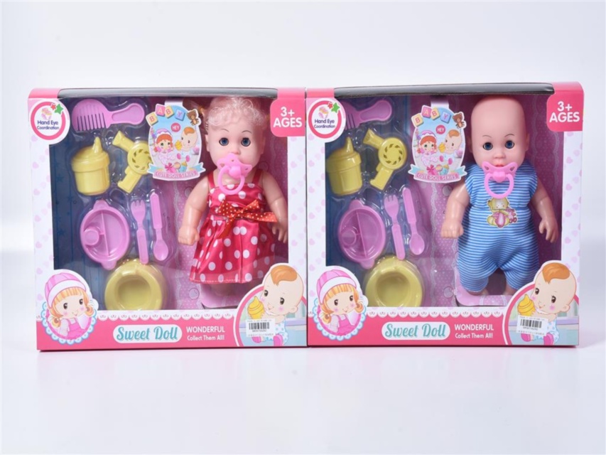 Păpușă cu Sunete, Suzetă, Oliță și Tacâmuri