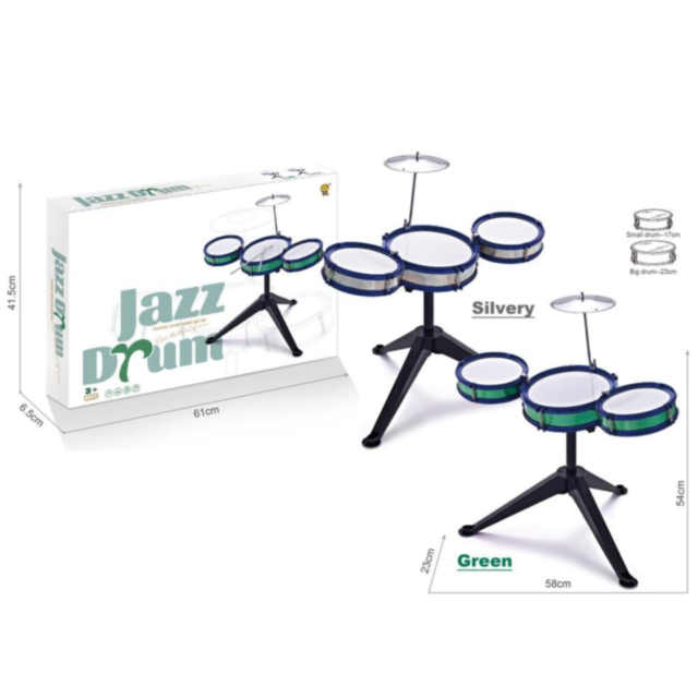 Set de Tobă Jazz pentru Copii cu 3 Tobe și Cinele