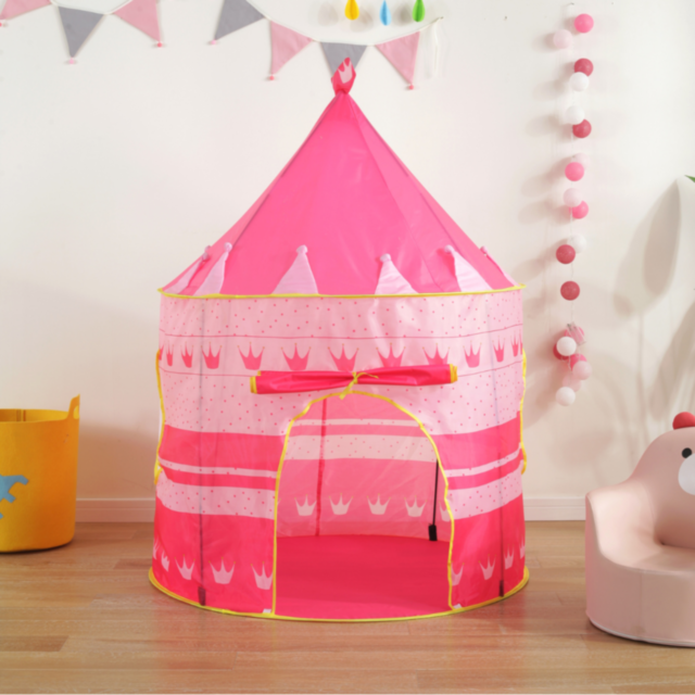 Cort de Joacă Castel Roz pentru Copii, Design de Prințesă, pentru Interior și Exterior