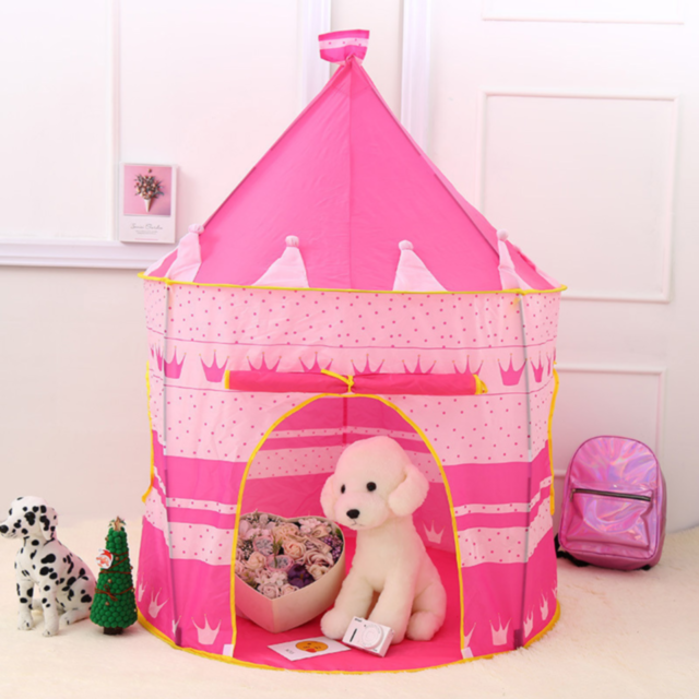 Cort de Joacă Castel Roz pentru Copii, Design de Prințesă, pentru Interior și Exterior