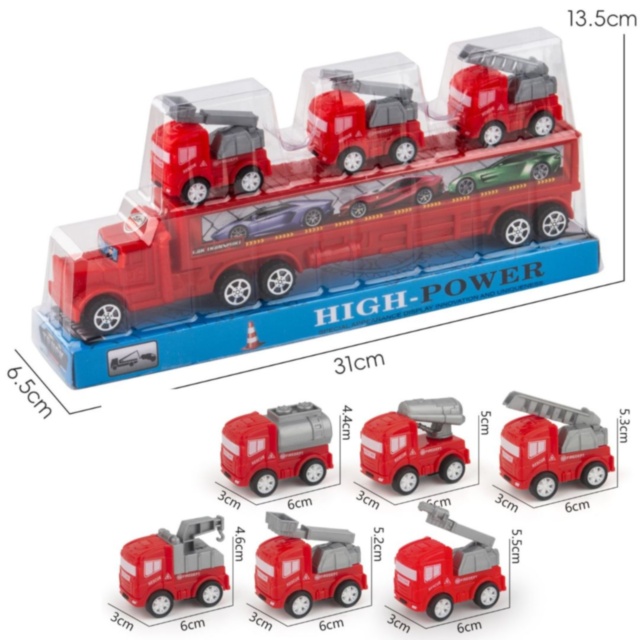 Set camion pompieri cu 3 mașini intervenție