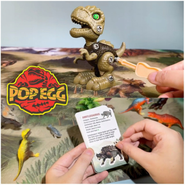 Ou Dinozaur cu Figurine și Decor Preistoric