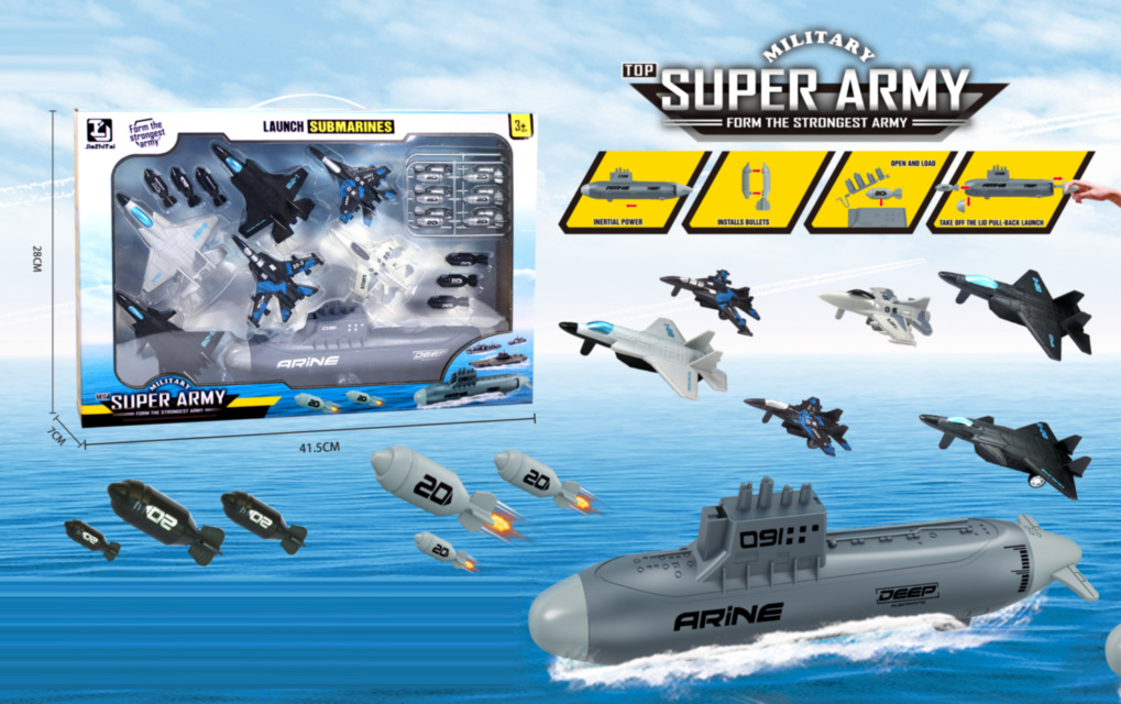 Set Submarin cu 6 Avioane de Vânătoare