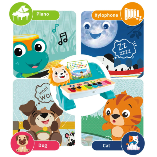 Pian Muzical Interactiv cu Leu pentru Copii (culoare aleatorie)