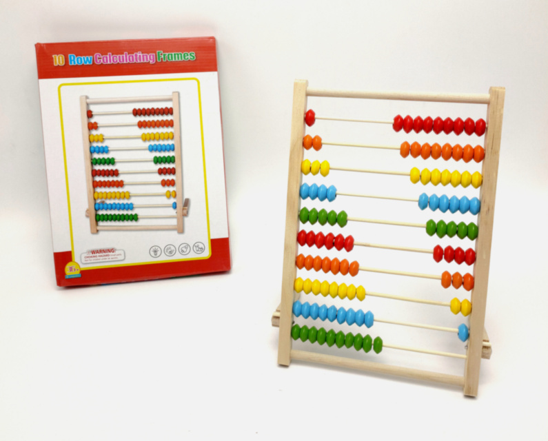 Abac din Lemn cu 10 Rânduri – Instrument Educativ Colorat