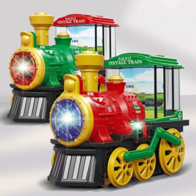 Tren Interactiv cu Efect de Fum și Lumini (culoare aleatorie)