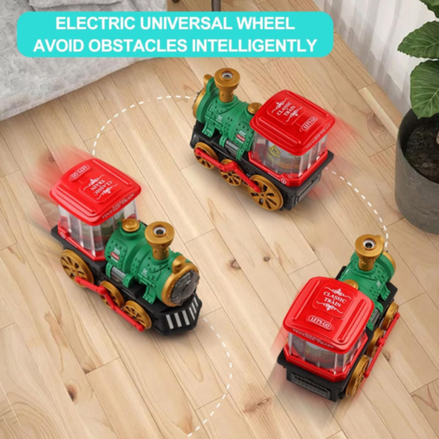 Tren Interactiv cu Efect de Fum și Lumini (culoare aleatorie)