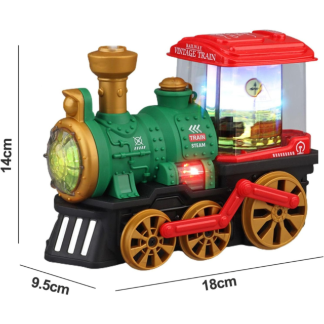 Tren Interactiv cu Efect de Fum și Lumini (culoare aleatorie)