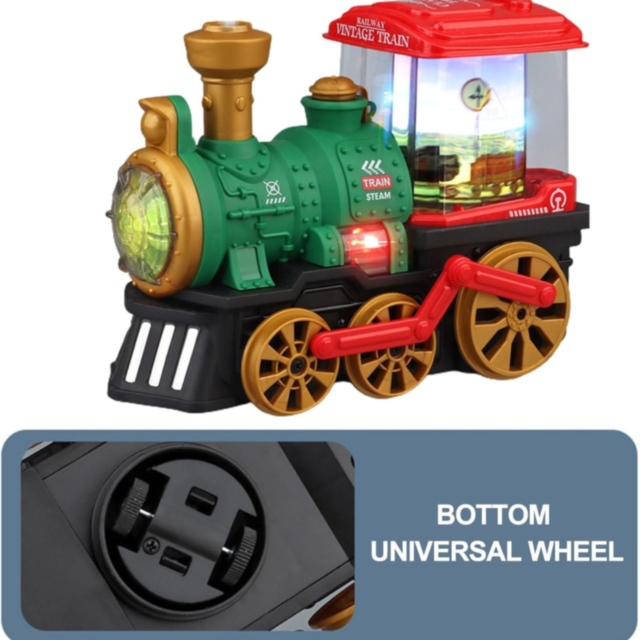 Tren Interactiv cu Efect de Fum și Lumini (culoare aleatorie)