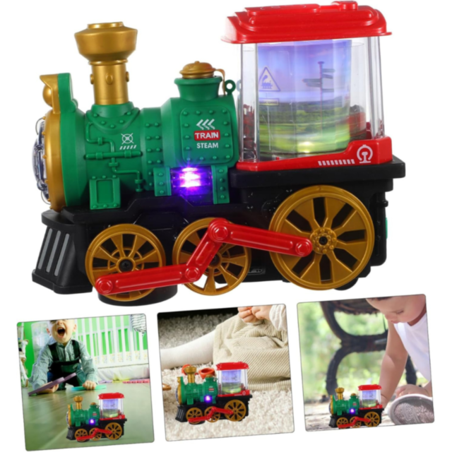 Tren Interactiv cu Efect de Fum și Lumini (culoare aleatorie)