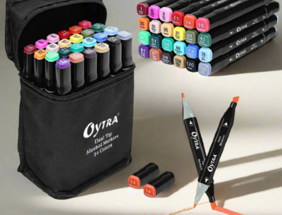 Set de 24 Markere Colorate Dublu Vârf cu Husă Compactă | image