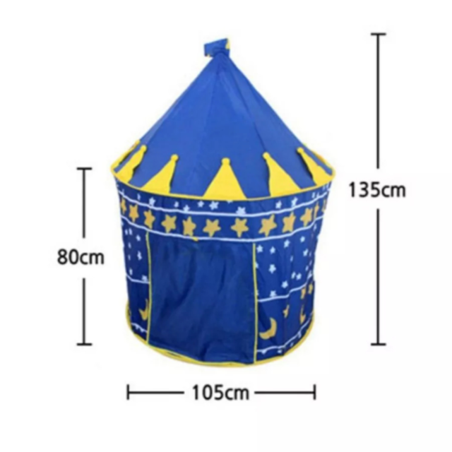 Căsuță de Joacă Tip Cort Castel pentru Copii, Design cu Stele și Lună, 135 cm