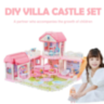 Casă de Păpuși cu 3 Etaje, Mobilier și Păpuși Incluse – Castelul Roz de Joacă