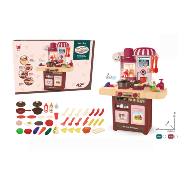 Bucătărie Interactivă cu Sunete și Abur pentru Copii – Set 42 Piese (culoare aleatorie)