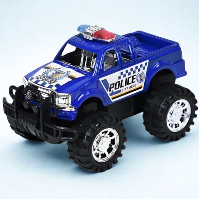 Mașină poliție off-road cu roți mari (culoare aleatorie)