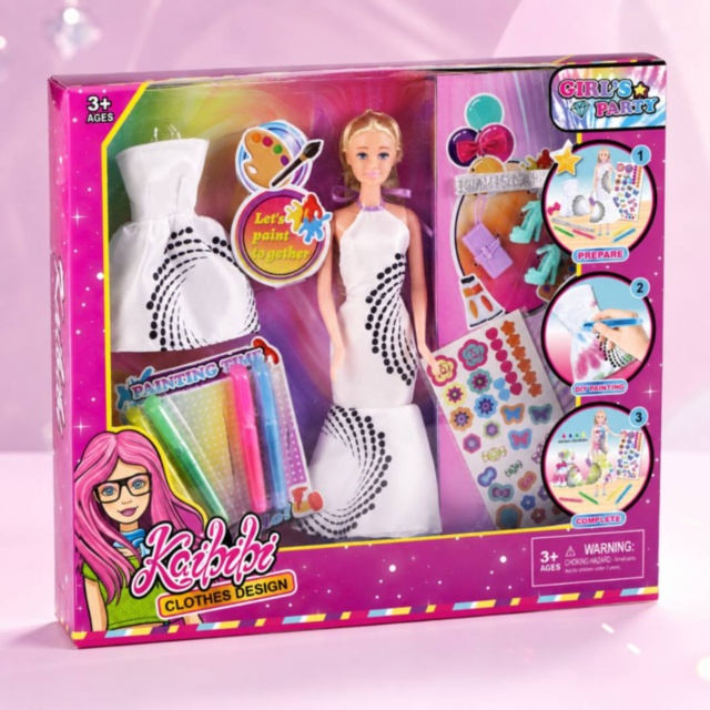 Păpușă pentru Colorat cu Rochii și Accesorii DIY