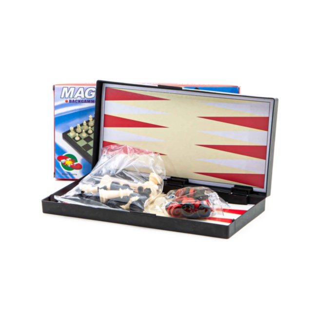 Joc de Dame, Șah și Table , set 3 în 1 Magnetic, 24cm