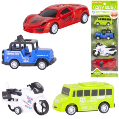 Set 3 Mașinuțe cu Motocicletă | image