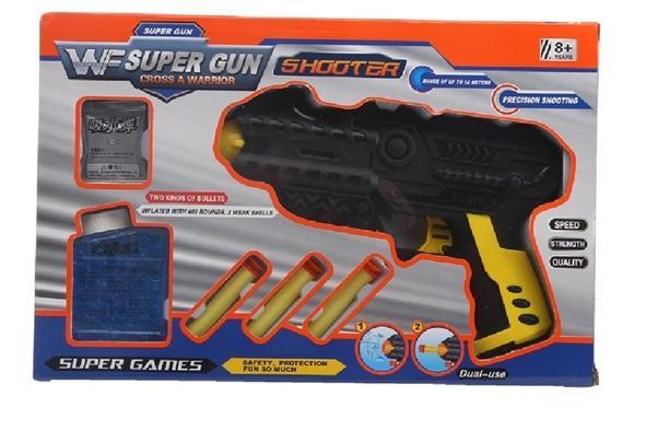 Pistol cu 3 Proiectile cu Ventuze și Bile din Gelatină 