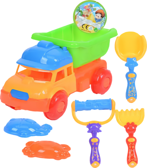 Camion cu 5 Accesorii de Nisip, 25cm