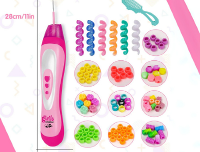 Aparat de Împletit Păr Fashion Hair Beader – Set de Bijuterii pentru Fetițe | image
