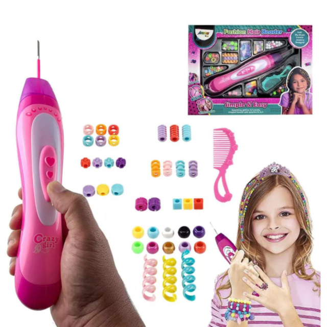 Aparat de Împletit Păr Fashion Hair Beader – Set de Bijuterii pentru Fetițe