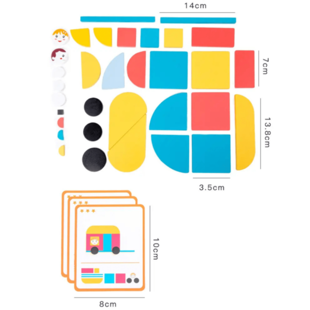Tangram Educațional cu Vehicule – Joc de Construcție și Logică pentru Copii