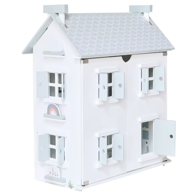 Casă de Păpuși Elegantă cu Mobilier din Lemn